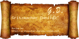 Gritzmacher Daniló névjegykártya